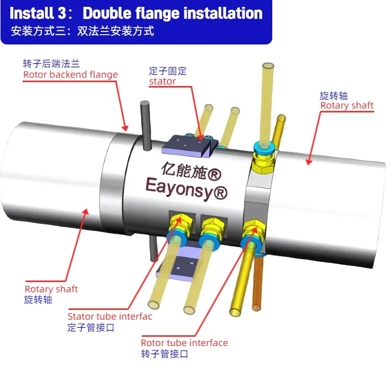 8 قنوات وصلة دوارة من خلال الهواء الغاز قطب منفذ الاتحاد الأنابيب حجم 10 ~ 12 مللي متر عزم دوران منخفض عالية الختم سرعة دوارة عالية
