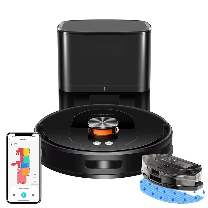 LDS Ro-bot Vacuum Cleaner & Mop Liectroux T9,Wet Dry Cleaning,Self Empty,Multi-floor Map,6500Pa,Carpet Boost,Anti-Tangle Brushes