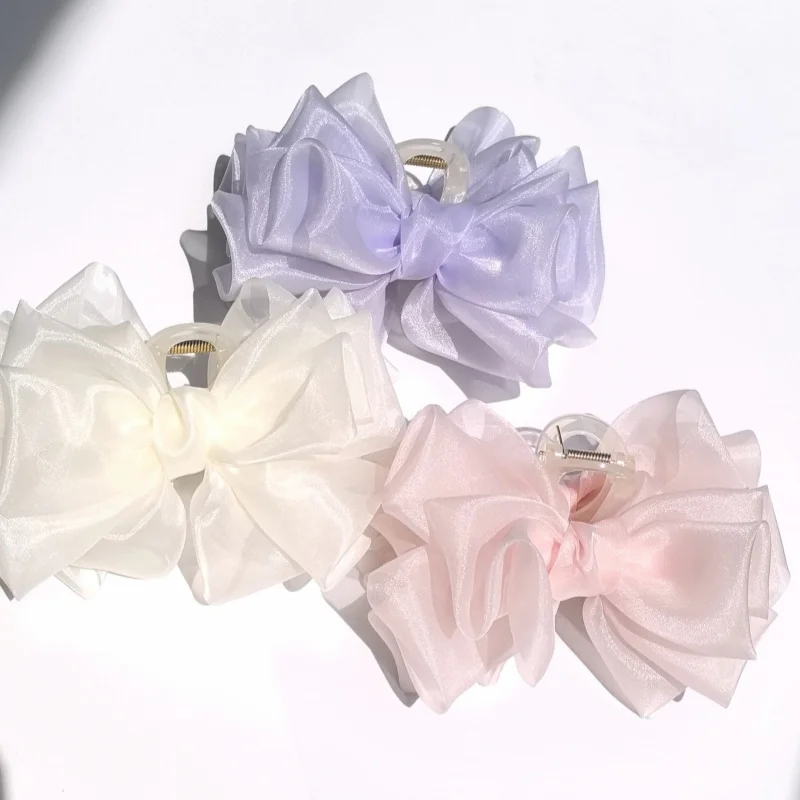 Große Schmetterlings-Haarspange: Schickes Haar-Accessoire für den High-End-Stil – Frühling/Sommer Organza-Haarklammer, Atemberaubende Haifischklammer – Detail 5