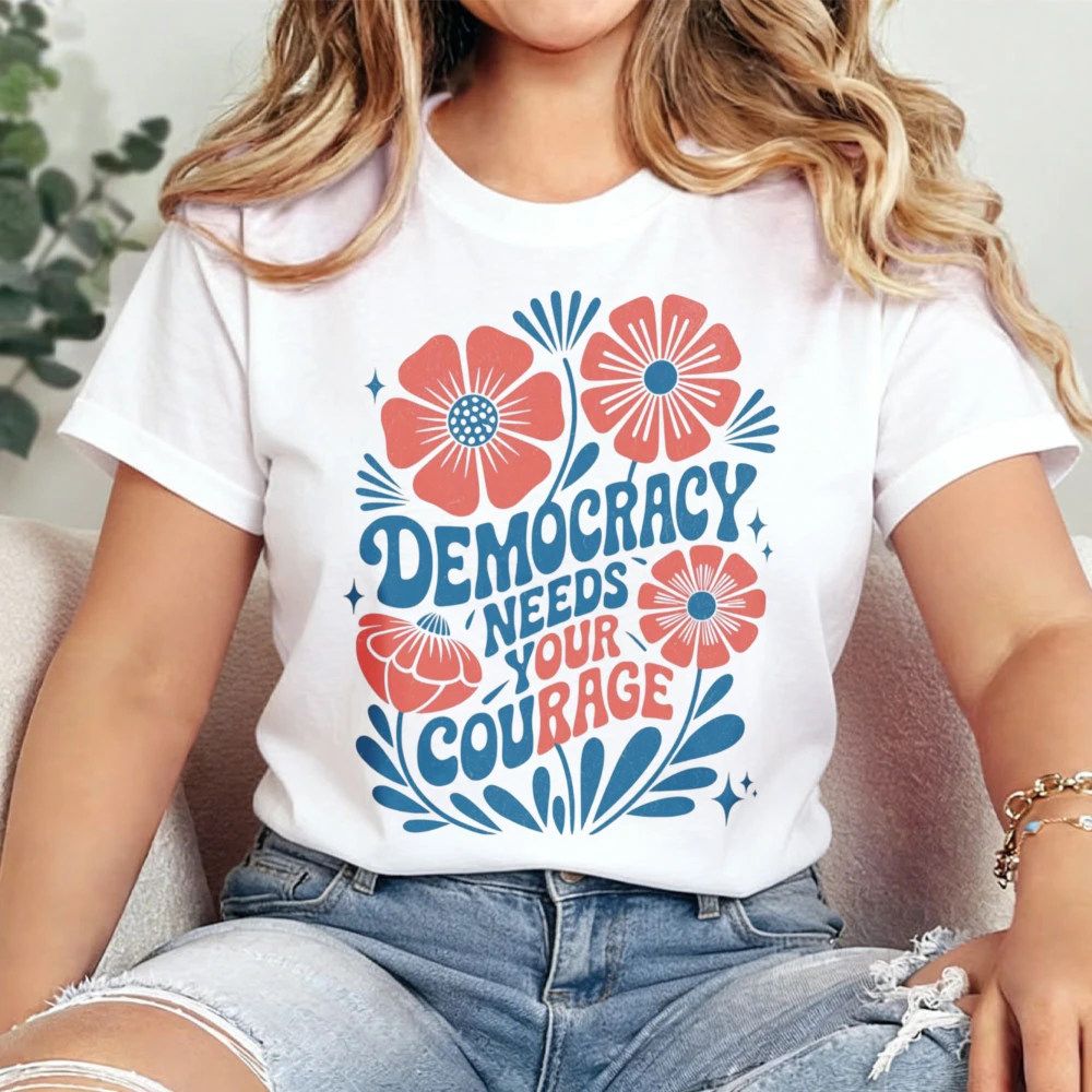 Democracy Needs Our Rage Shirt  Anti Ice Progressive Activist Tshirt Peaceful Protest Gift Abstract Flowers Graphic Tees