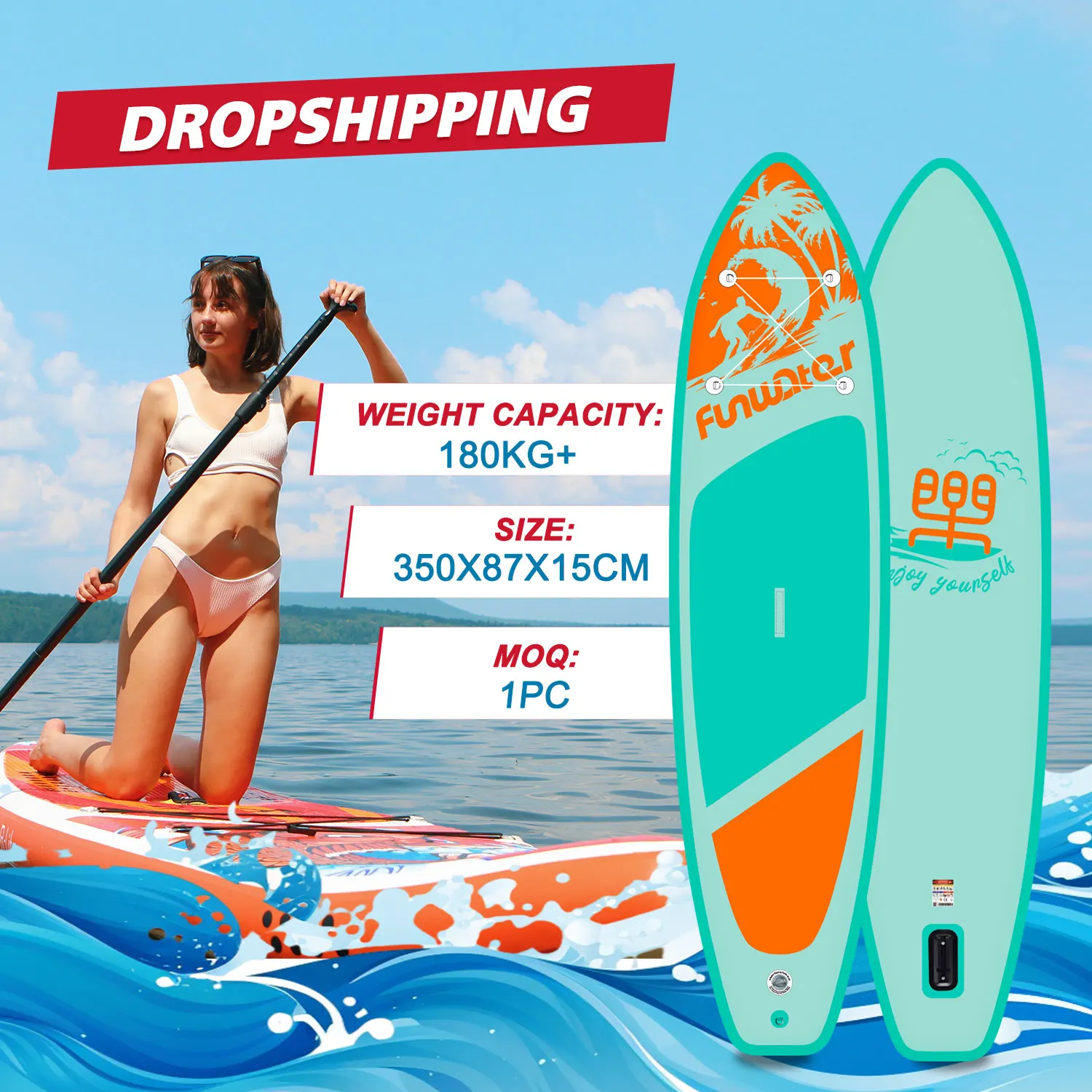 FUNWATER Dropshipping Sup Paddle Standup Paddel Board Surfboard Surfing Board Wakeboards Inflatable Paddle Board Sup