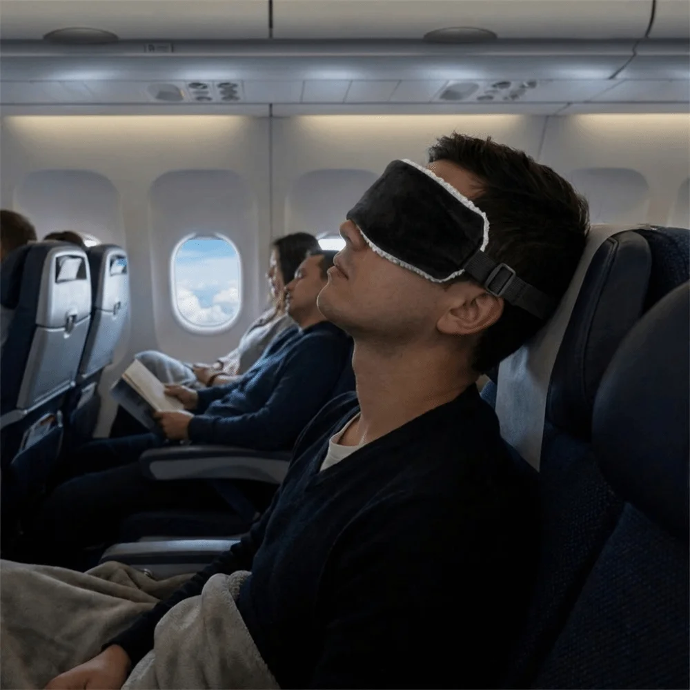 Travel Essentials Adjustable Travel Eyemask Multi-functional Soft Head Support Strap Compact Ergonomic Neck Pillow Airplanes