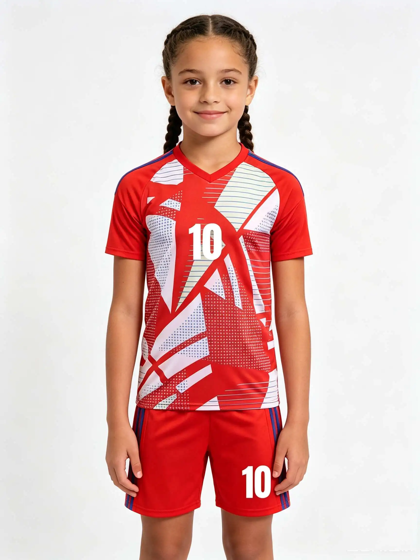 26/27 Unisex Blank Soccer Jersey Set, Kids Adults Training Sportswear, Customizable for School Team Running Activities