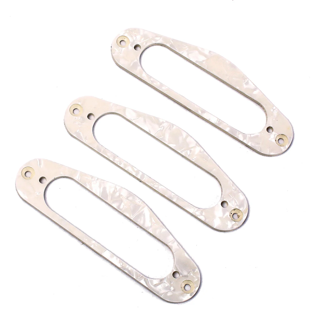 

3 Pcs Guitar Pickups Vibration Box Ring Humbucker Single Coil Frame Beige Mounting