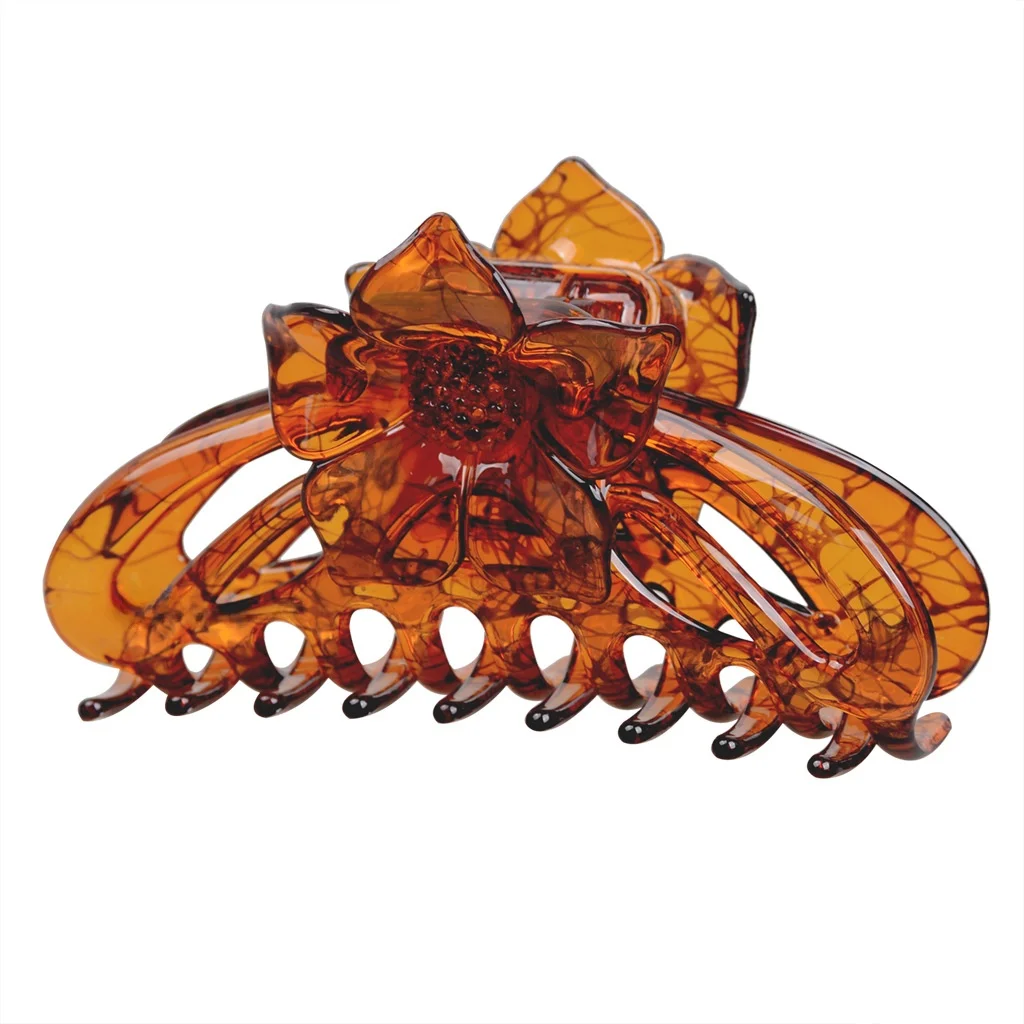 مشبك شعر من الراتنج الوردي مادة الثور المتينة، إكسسوارات شعر عصرية للنساء، مشبك للأم، مشبك شعر أوروبي