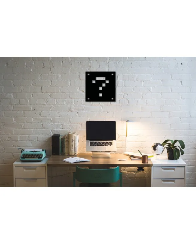 Pixel Question Mark? Table Metal Wall Art Black Wall Décor,Living Room, Bedroom, Kitchen, Bathroom Interior Decoration, wall Ha