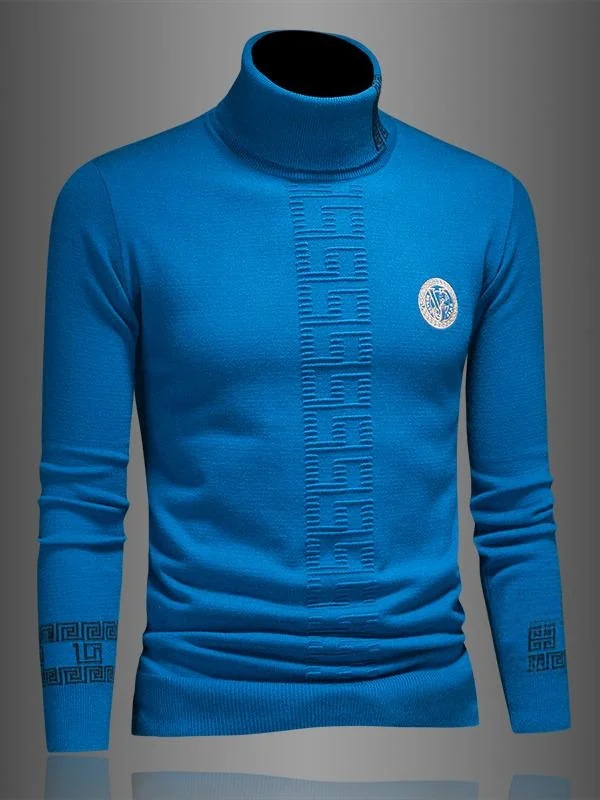 

High-End Faionable Thiened High Collar Knitted Sweater Men's Youth Inner Wear Woolen irt Suitable for Autumn Season