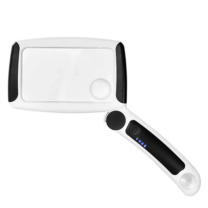 UISN 5/20/45X Vergrootglas Verlicht Met 20 Leds Oplaadbare Handheld Lezen Vergrootglas Voor Lezen Kleine Lettertype Senioren