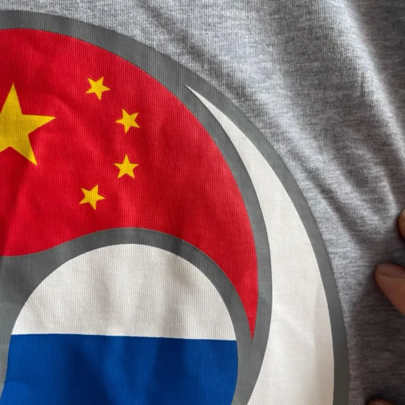 Breathable Cotton Summer Tops Kanye Bully Tshirts Splicing Flag Print Round Neck Short Sleeve Oversized Outfit Men Women Tees