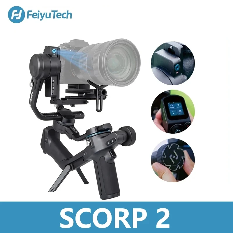 

FeiyuTech SCORP 2 Camera Gimbal Stabilizer Built-in AI Tracker Upgrade Joystick Touch Screen for Mirrorless DSLR Camera