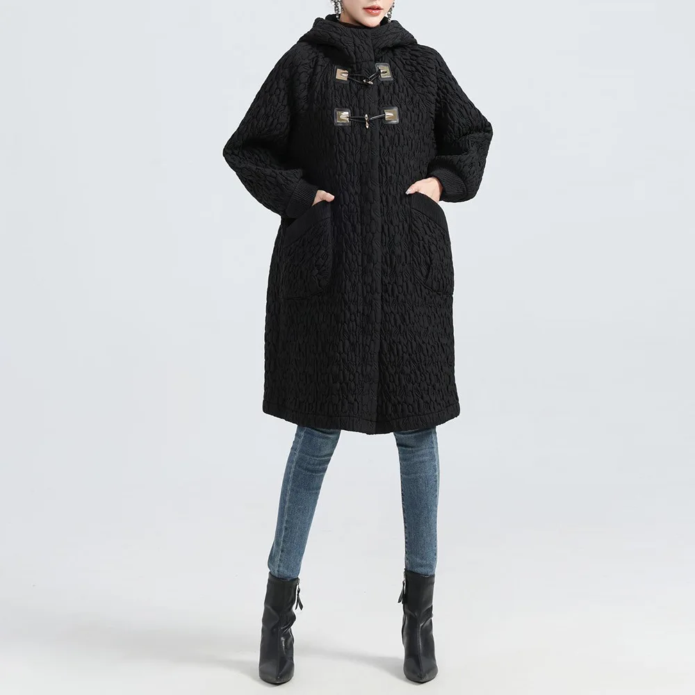 

Miyake Pleated 2026 Winter Thickened Cotton Clothing Women Loose Cotton Jacket Pleated Medium-length Cotton Jacket Thick Pleat