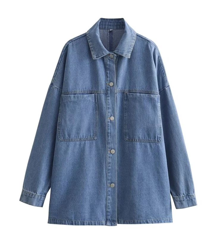 

Slimming Versatile Loose Denim Jaet Outerwear New Autumn 2023 Women's Faion Collar Regular Thin Loose Fit