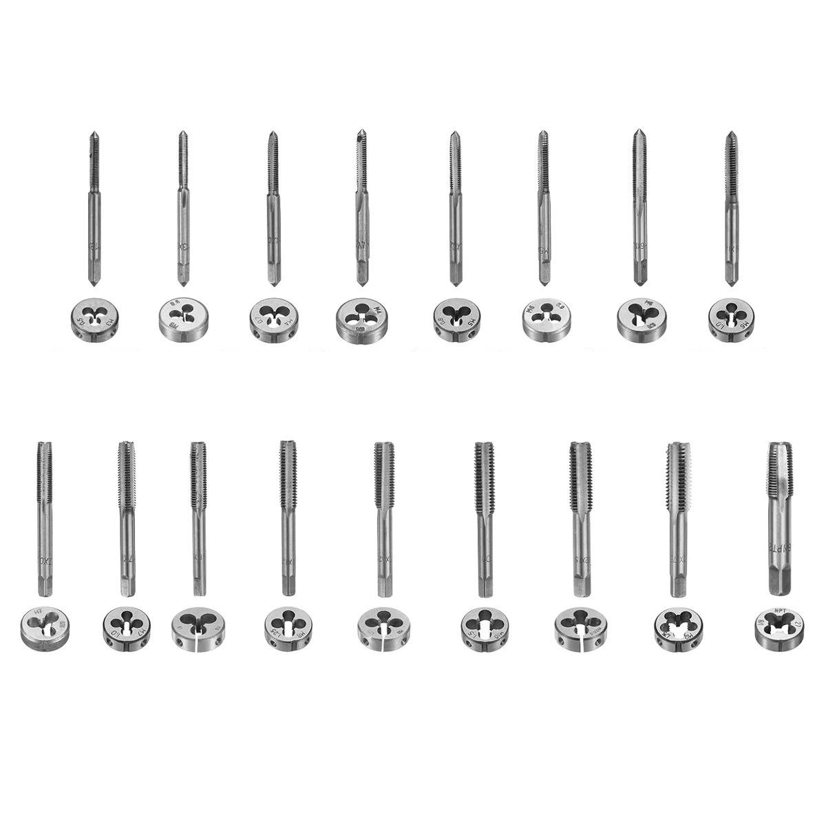 40Pcs Multi Size Portable Home Taps Slabs Tool Case Hardware Tool Universal Combination Alloy Steel for DIY Projects