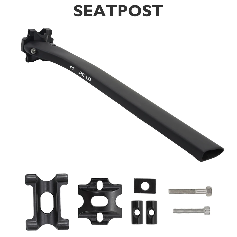 عمود مقعد من ألياف الكربون الهوائية، عمود مقعد على شكل حرف D لدراجة الطريق، مناسب لإطارات سلسلة Dogma F، إزاحة 5 مم/15 مم، 350 مم