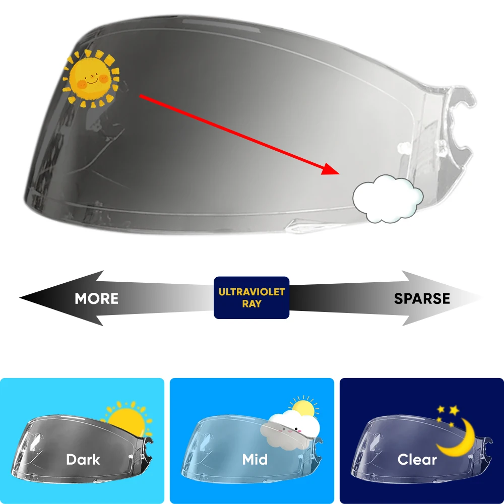

Helmet hromic lens For Shark D-Skwal 2 starry sky Helmet Photochromic Visor Uv Protection Casco Moto Visera Sunshield