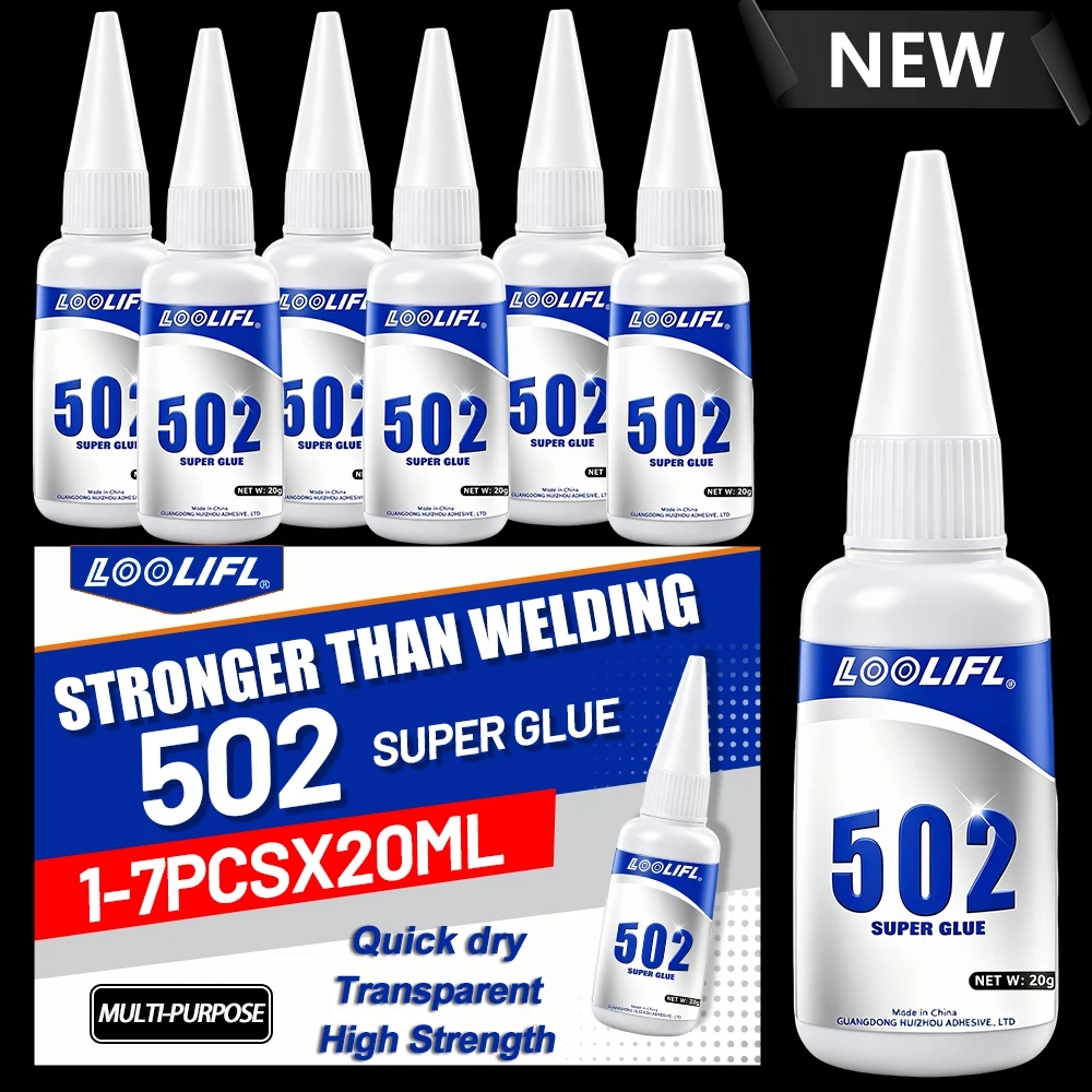 502 Fast Drying Clear Super Glue Universal Instant Strong Adhesive High Strength For Metal Plastic Rubber Wood DIY Bond Repair