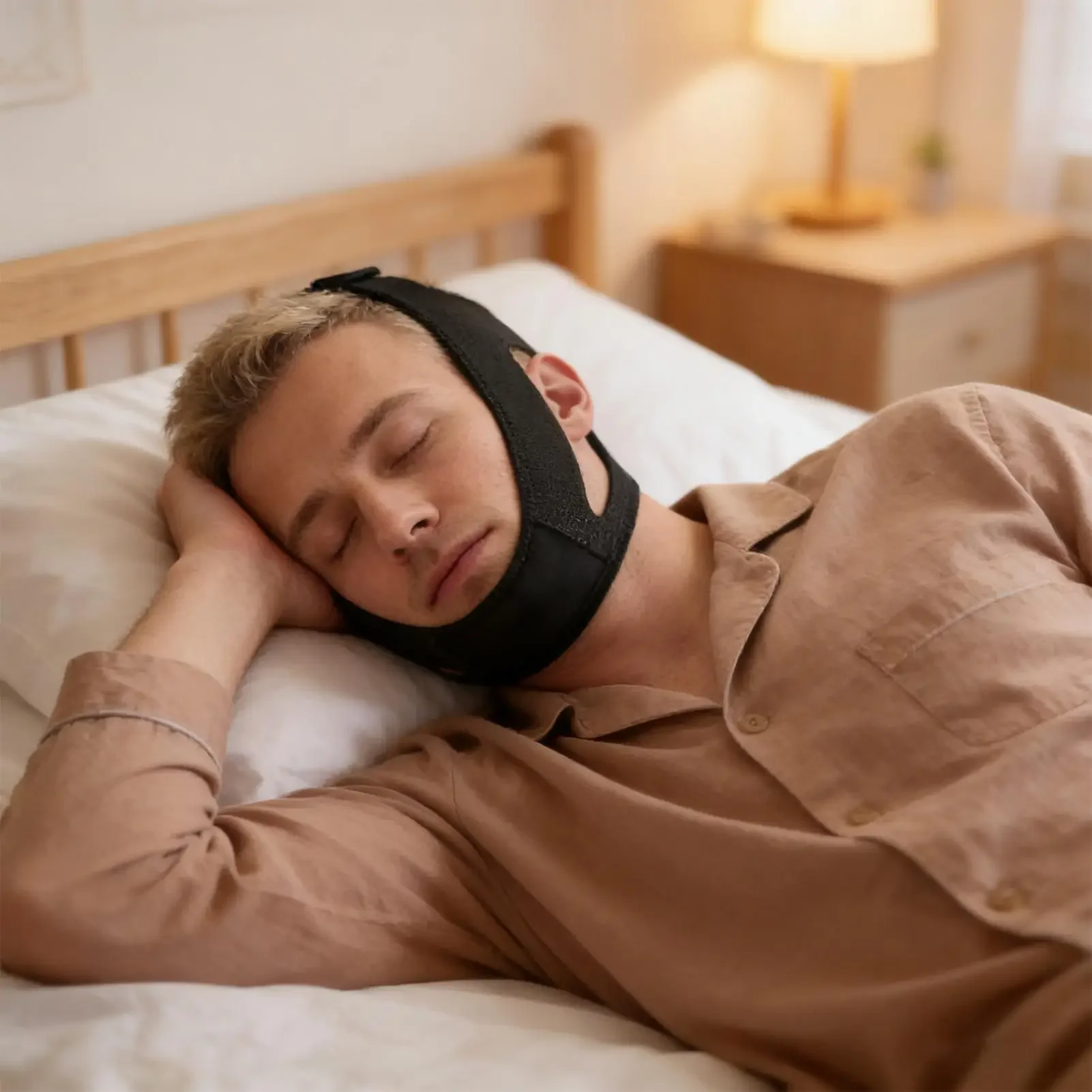 Chin Strap, Breathable Triangle Jaw Support Belt, Anti-Open Mouth Chin Fixing Strap for Facial Protection