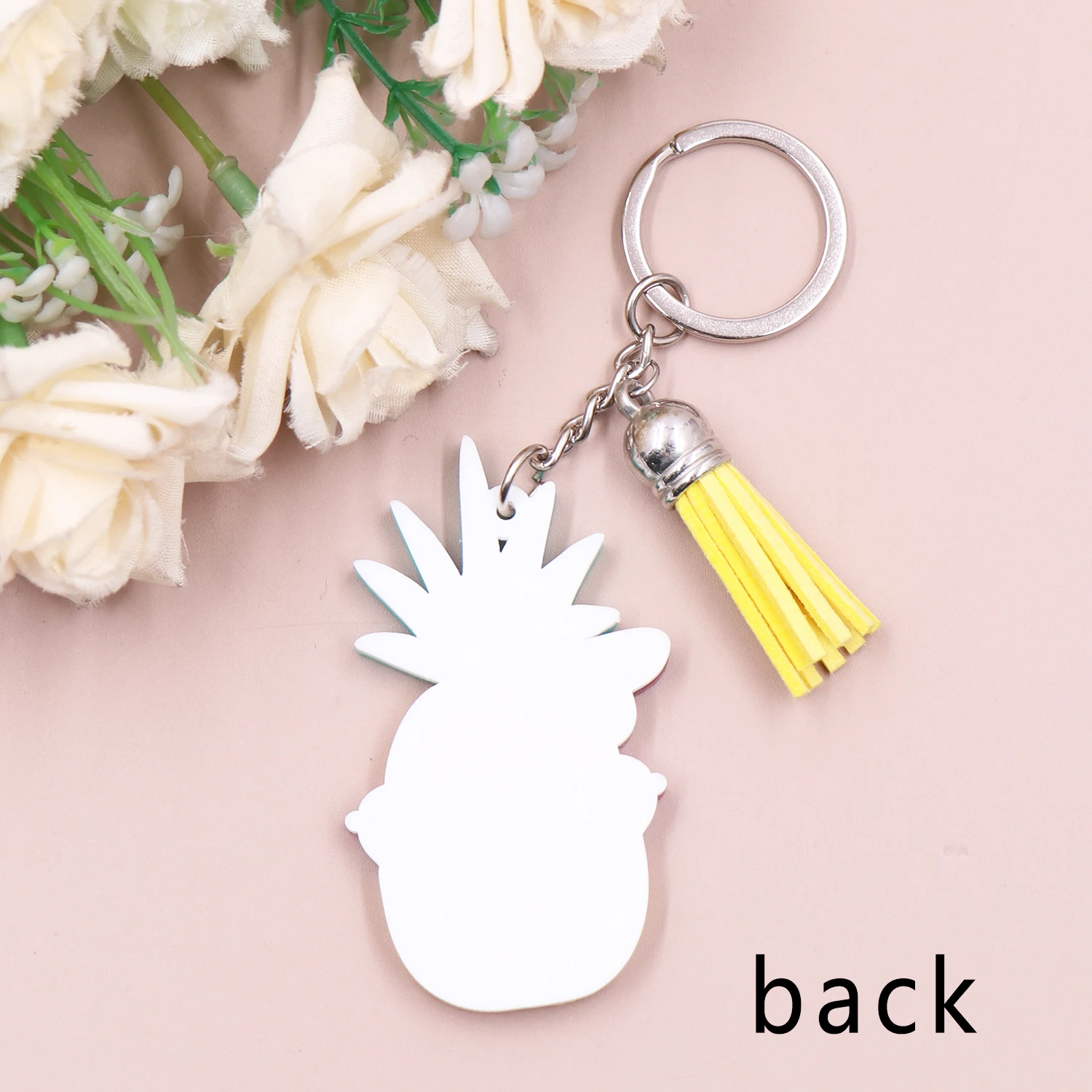 1piece New product CN pineapple with heart glasses cute Acrylic Keychain