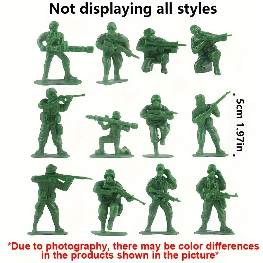 12-48pcs Green 5cm Military Tactical Soldier Miniatures Army Model Figures for Collectors Diorama Displays War Scene Props JXB