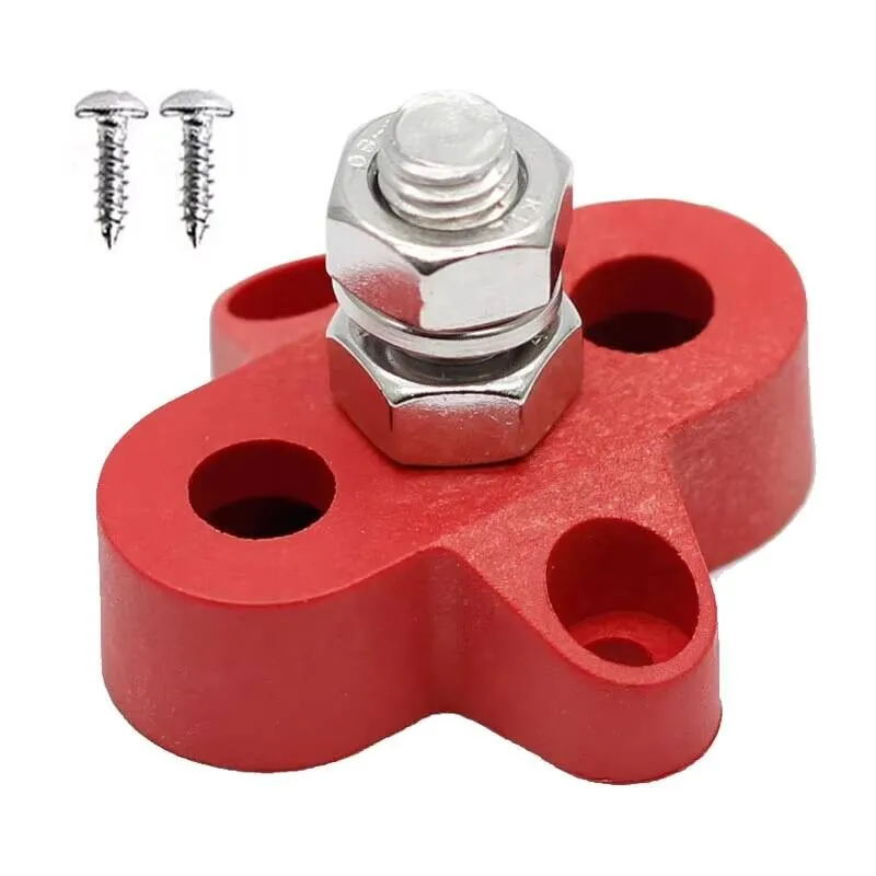 48V DC M8 Heavy-Duty Bus Bar Terminal Block Single Lithium Battery Connector For Truck RV Boat Other Vehicles