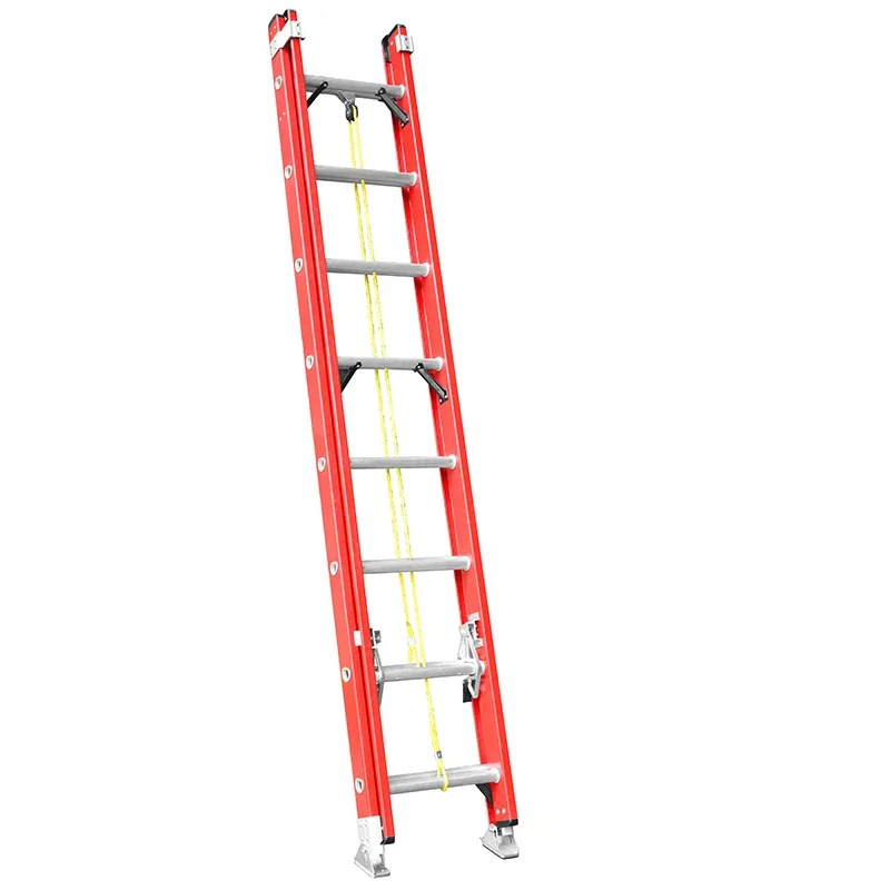 Portable two-section fiberglass and aluminum wide step folding scaffold for outdoor use
