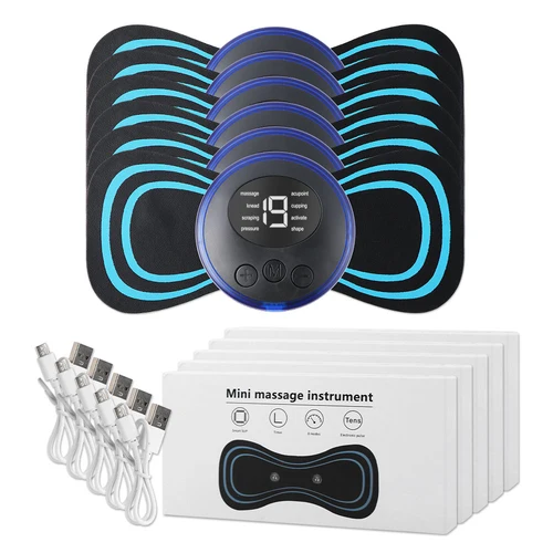 Masajeador eléctrico de cuello EMS, Estimulador de masaje muscular, instrumento de baja frecuencia, parches para espalda, Cervical y pantorrilla, Mini dispositivo para articulaciones del dolor