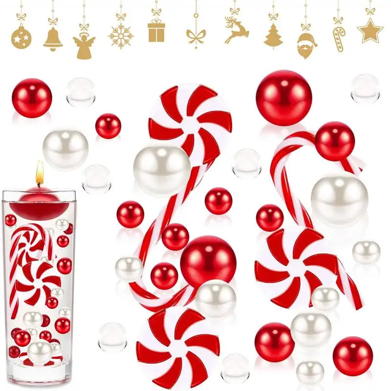 2024 Christmas Vase Filler Pearl Decor Floating Ornament Christmas Xmas Ornaments Flower Wedding Props Pearls Vases