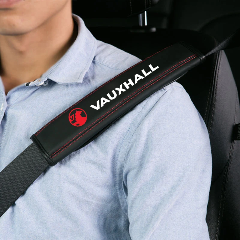 Car seat belt shoulder protector with Vauxhall pattern, durable material, classic style