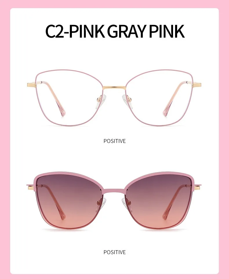 COHK Metall Frauen Cat Eye Sonnenbrille Polarisierte Luxus Marke Design Magnetische Sonnenbrille Clip Auf Optic Brillen Brillen Rahmen – Detail 14