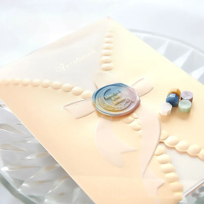 Sello de cera octogonal, cuentas de colores para manualidades, sobre Vintage, postal de boda, píldora de sellado, 100 unidades