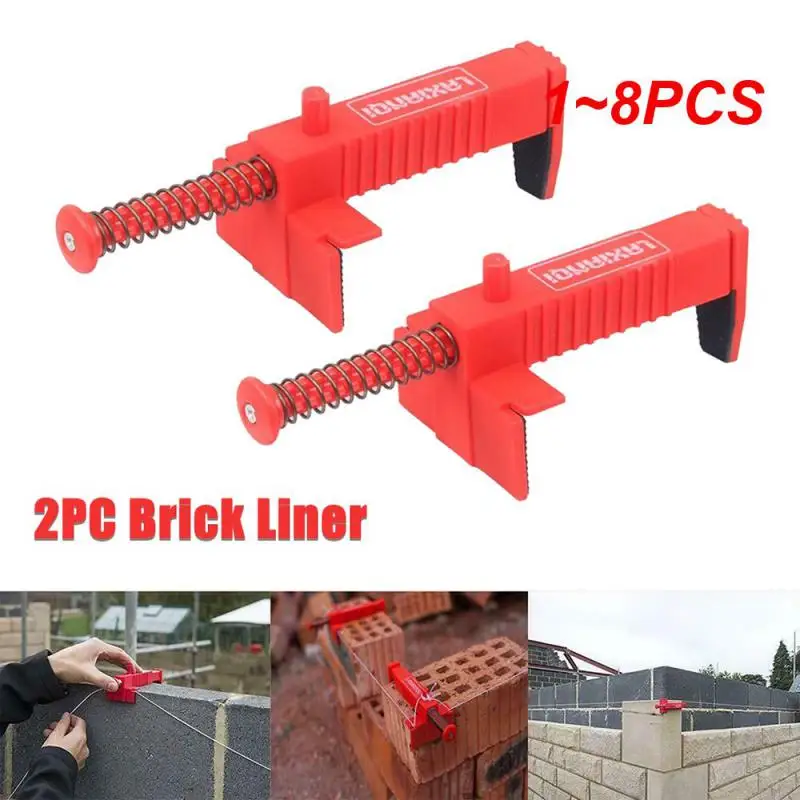 

1~8PCS Brick Liner Durable Anti-Skid Brick Line Runner Line Clip Wire Drawer Bricklaying Tools for Building Construction