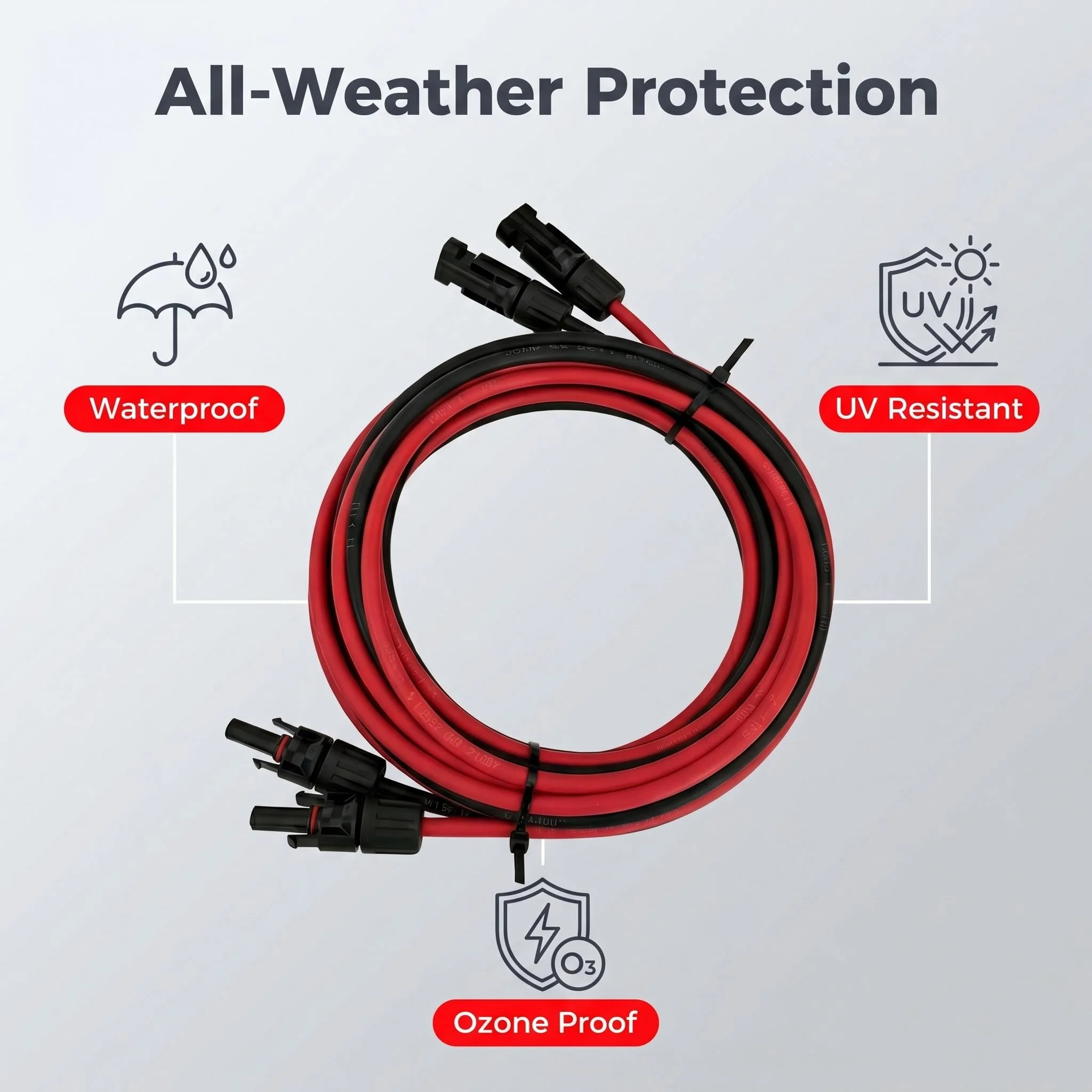 5M 10M 6MM2 Solar Cable for Solar Panel System Kit Connection for Rigid Solar Panel or Flexible Solar Panel 12V 24V Charge Cable - view 3