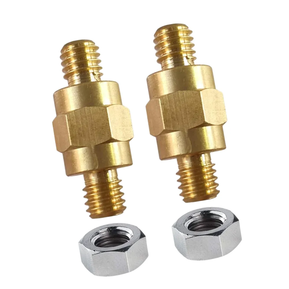2pcs Brass Battery Terminal Connectors 3/8-16 Threaded Seamless Installation for Assorted Car Series Safe Connection