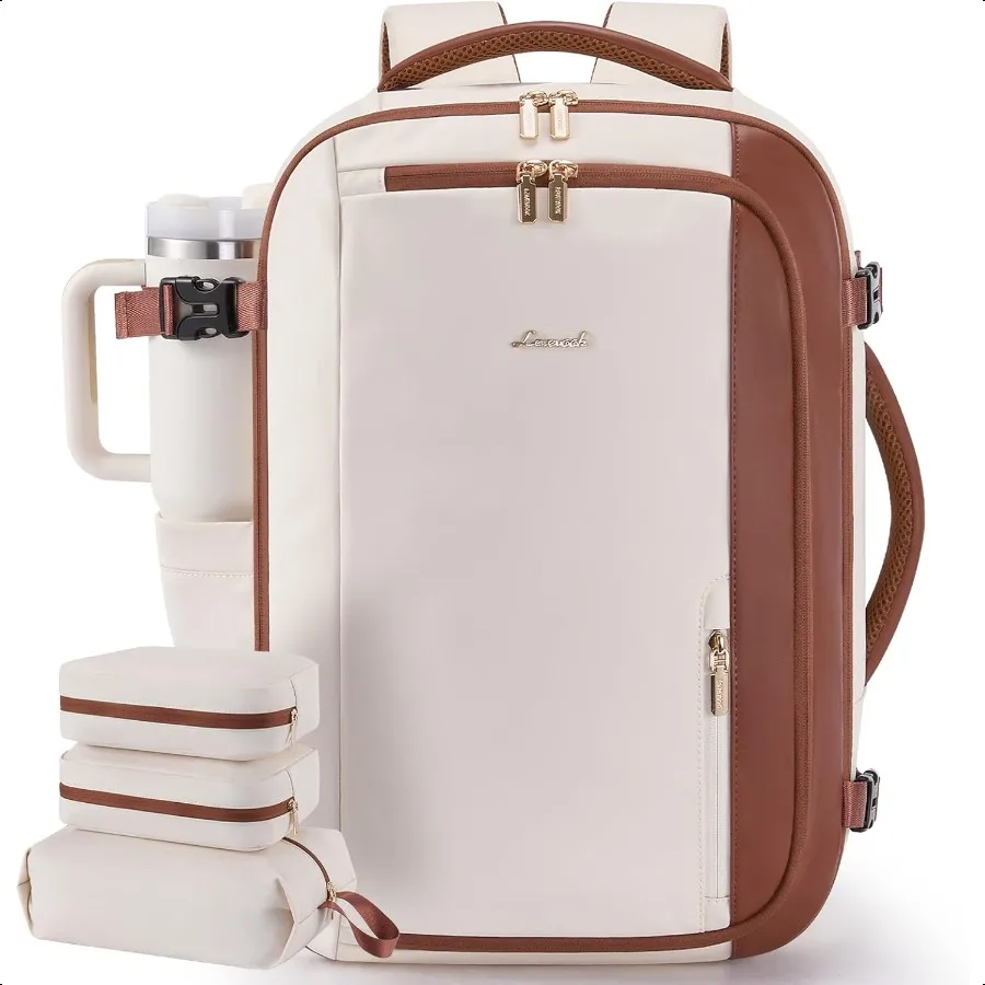 

40L Travel Backpack for WomenCarry on Lage Backpack Flight Appd with 3 Packing Cubes Waterproof Personal Item Travel Bag fits 1