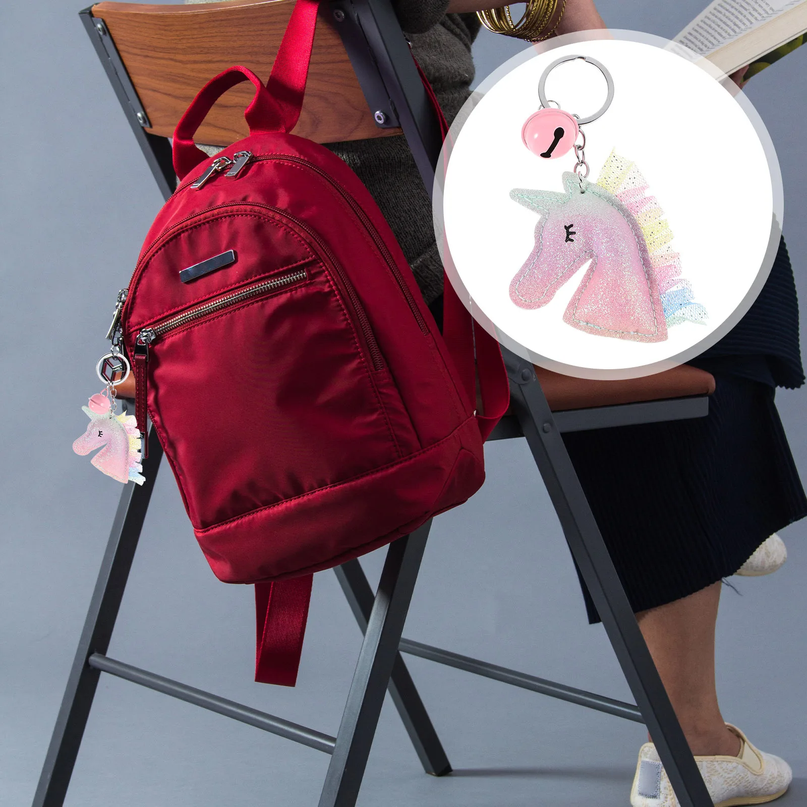 يونيكورن المفاتيح بو حقيبة أنيقة قلادة جرس سحر حقيبة يد صغيرة على ظهره محفظة اكسسوارات للفتيات النساء المفاتيح الملحقات