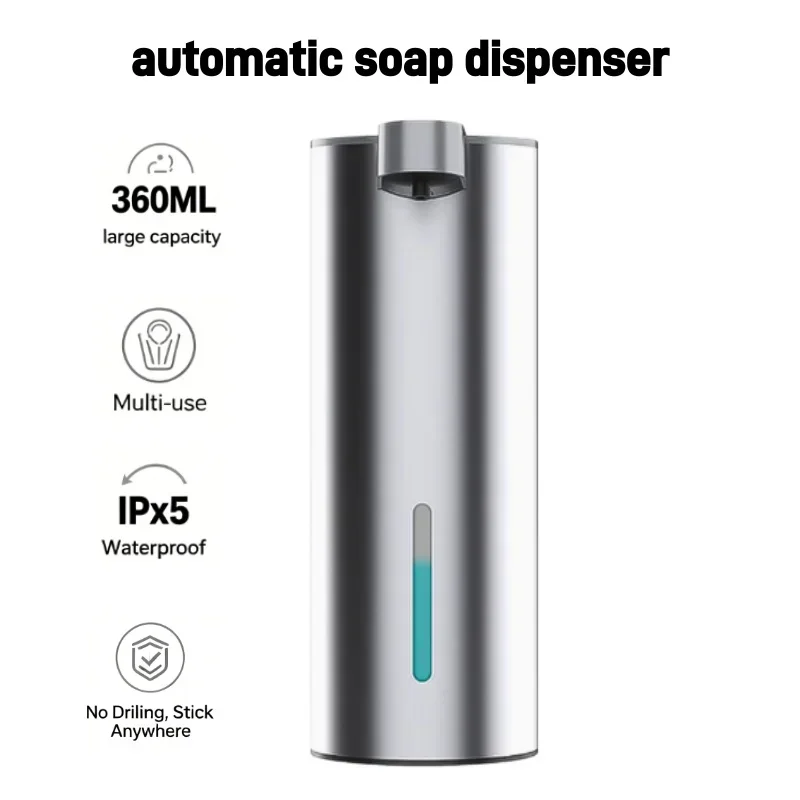 

Автоматический бесконтактный дозатор мыла из нержавеющей стали с инфракрасным датчиком, настенный или настольный, для дома и ванной комнаты