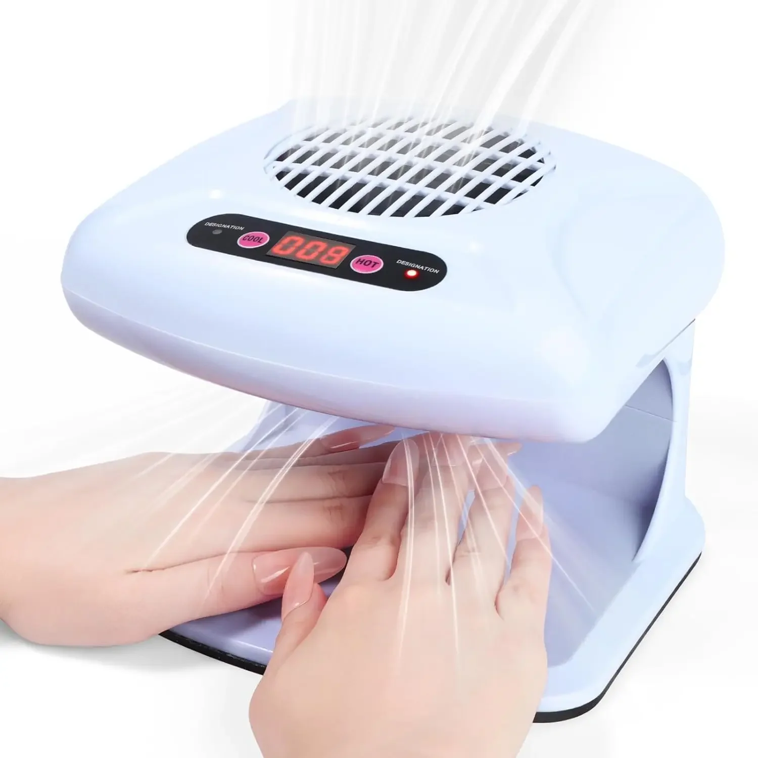 

300W Strong-Air Nail Dryer: 5X Faster Dry for Regular Polish, Dual Air Modes & Auto Sensor, Hands-Free, Home Salon Use