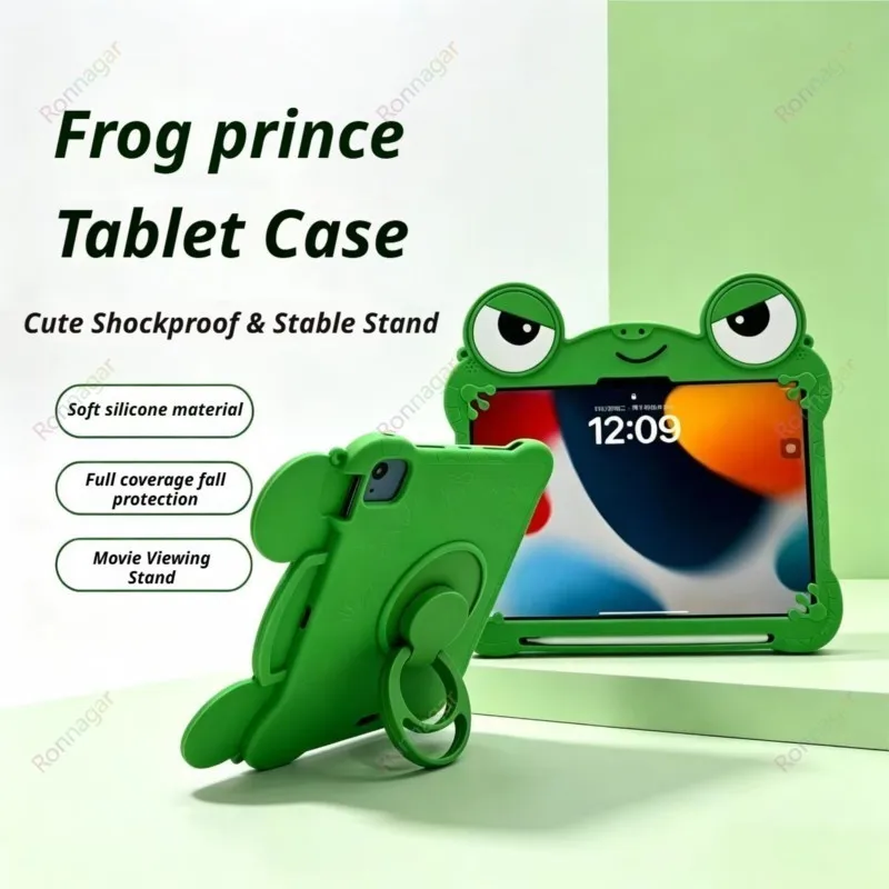 Etui 3D Cartoon Frog Case dla Lenovo Xiaoxin Pad 11' 2024 2025 M11 Tab Idea 11'' Etui Miękkie silikonowe, odporne na wstrząsy, ochronne etui dla dzieci