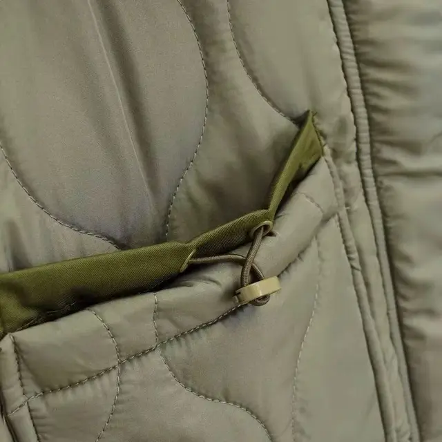2026 Autumn Winter Women's Vintage Quilted Army Green Padded Coats Lady Elegant Drawstring High Neck Pockets Cotton Jacket Parka 4
