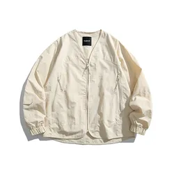 Spring Autumn Outdoor Lightweight Jacket Men Japanese Streetwear Fashion Loose Casual Cargo Bomber Jacket Cityboy Cardigan Coat