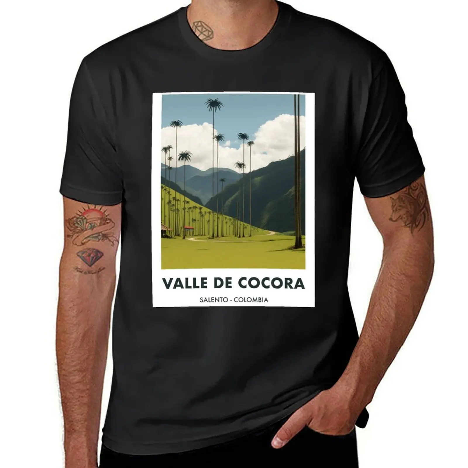 Valle de Cocora travel poster Salento Colombia wax palms T-Shirt plus size tops blanks summer clothes Blouse men clothes