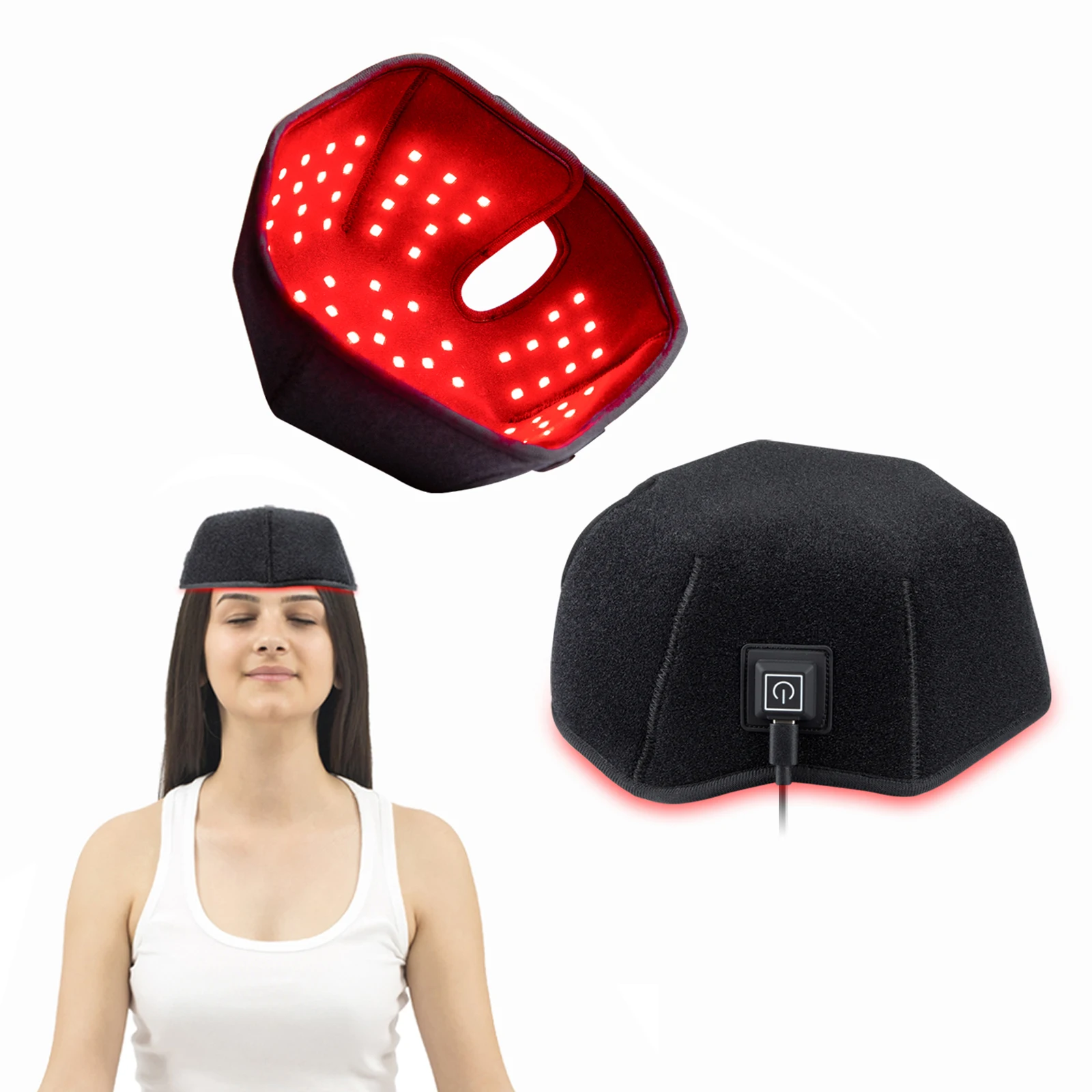 

660nm&850nm LED Red Near Infrared Light Therapy Hair Growth Cap for Hair Loss Treatment Hair Regrowth Anti Hair Loss Relax Head