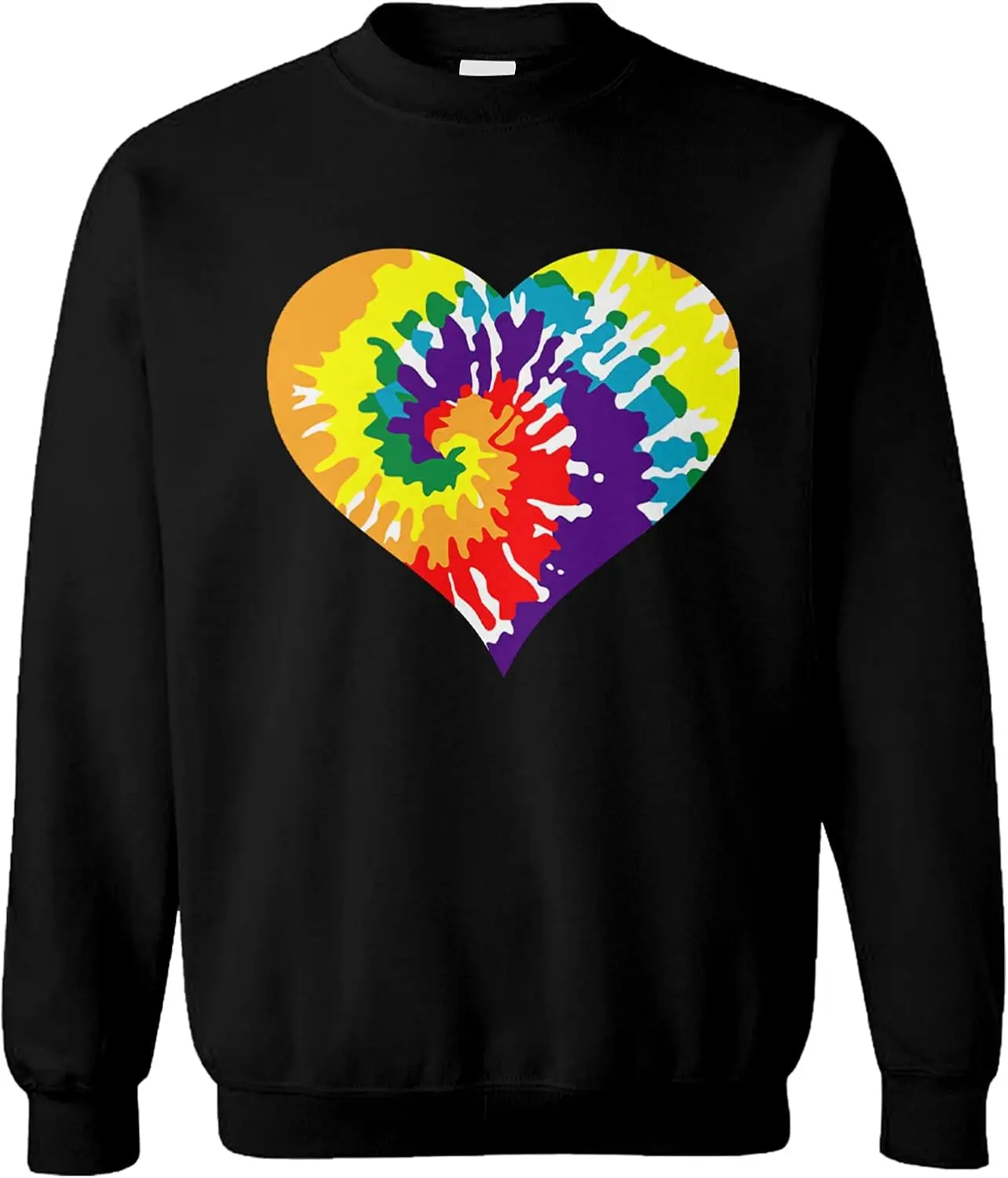 

Heart Rainbow Tie Dye Pattern — толстовка унисекс с круглым вырезом Love