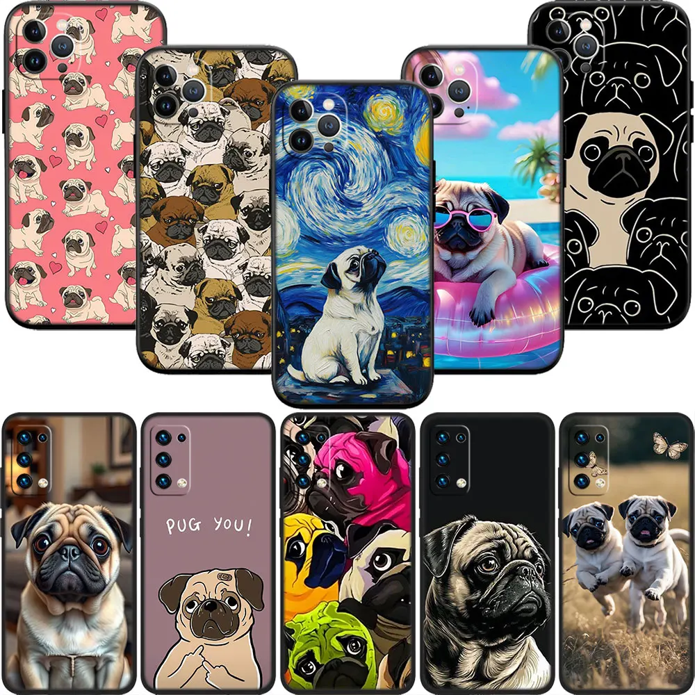 Capa de Telefone MI11 Cute Pug Dog para Motorola Edge 60 60s 70 G86 G56 G54 E14 G04S G45 G54 G64 S30 S50 X30 X40 X50 Ultra Pro Power