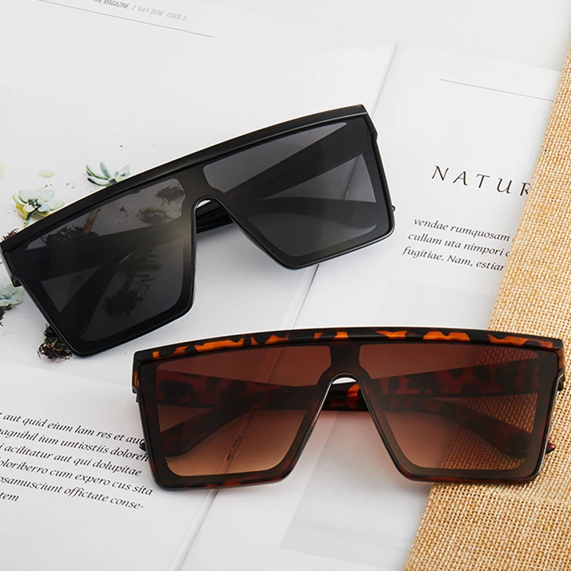 Oversized Square Sunglasses Street Shooting Driving Sunglasses Gradient Elegant Women Eyewear UV400 Colorful Shades