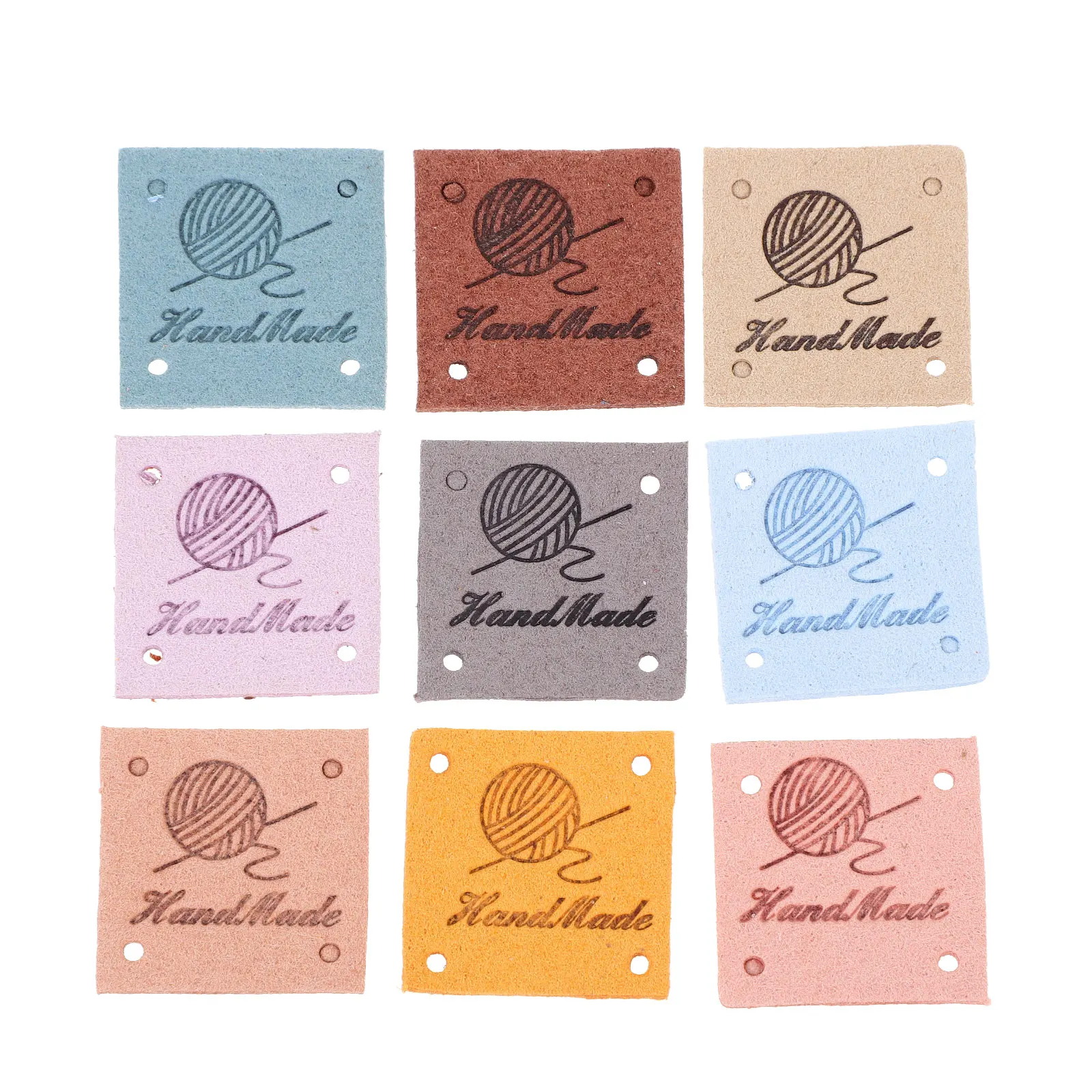 

45pcs Square Colorful Tags for Clothing Embossed Labels H made Accessories Retro Style Durable Decorations