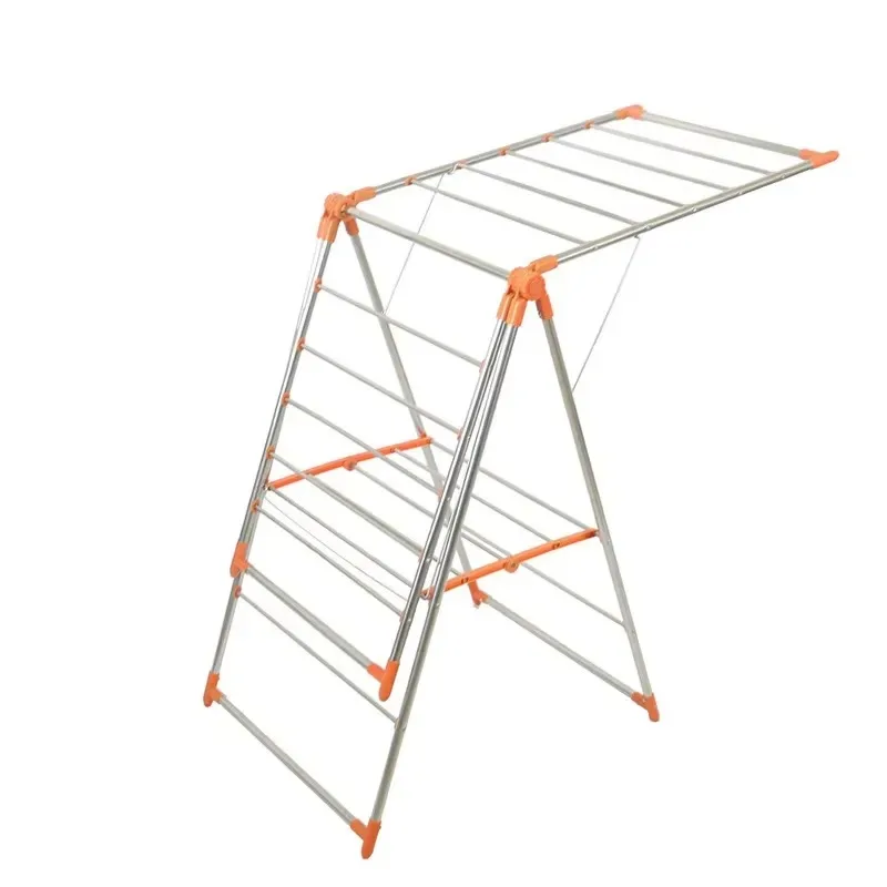 Portable Foldable Stainless Steel Drying Rack Heavy Duty Blue Plastic Sealed No Assembly Indoor Outdoor Use
