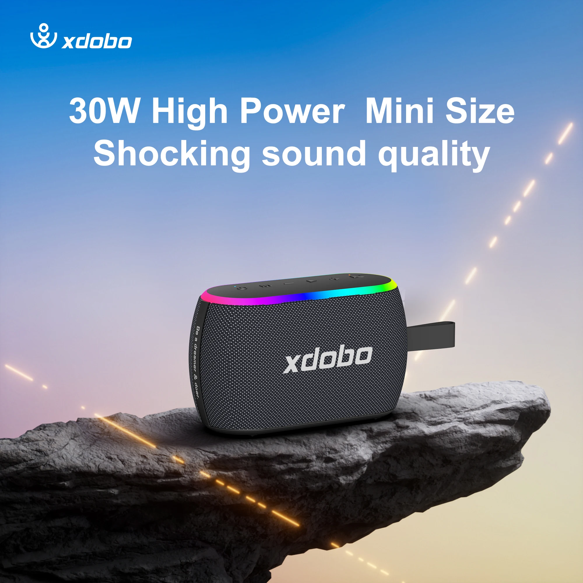 XDOBO X8 MINI II Speaker Wireless 30W Power Subwoofer Heavy Bass RGB Light Outdoor Camping Riding Hiking Party Music Box Player