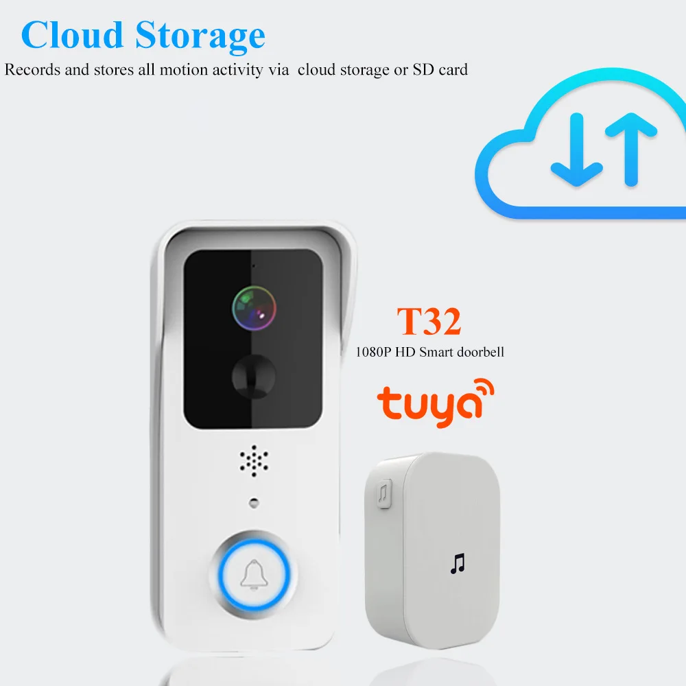 Tuya WiFi 5G Video Doorbell Wireless 1080P Camera PIR Motion Detection Outdoor Security Smart Home Waterproof Intercom for Home