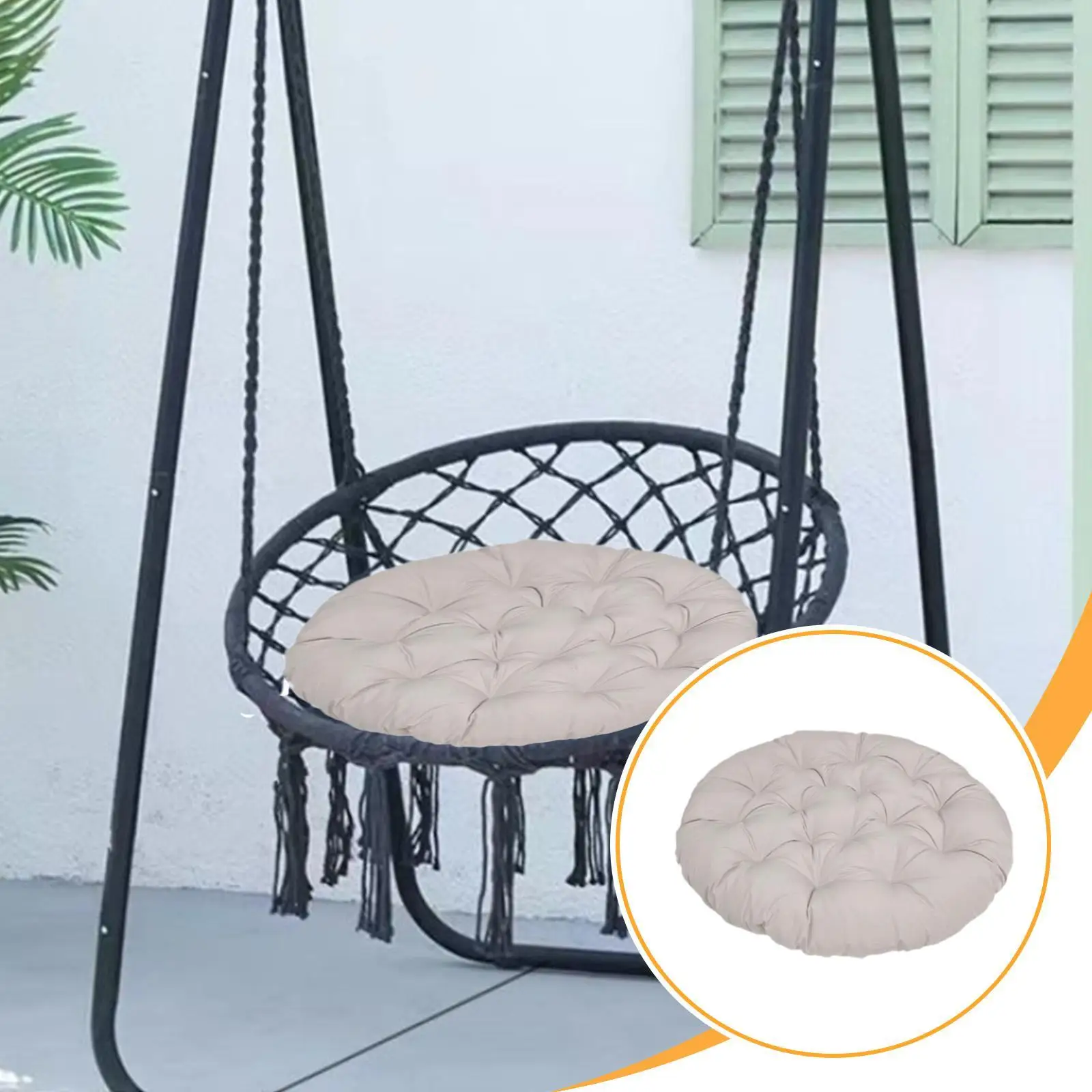 Hanging Egg Chair Cushion Padded Seat Cushion Replacement Soft Water Resistant Diameter 40cm Garden Chair Mat for Living Room